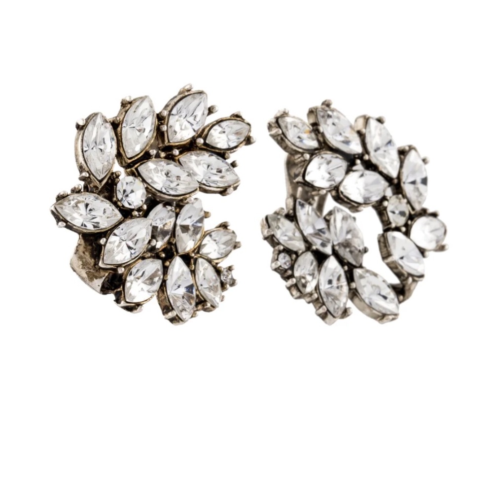 TORY BURCH Kenneth Jay Lane Collab Embellished Cluster Clip-On Earrings
